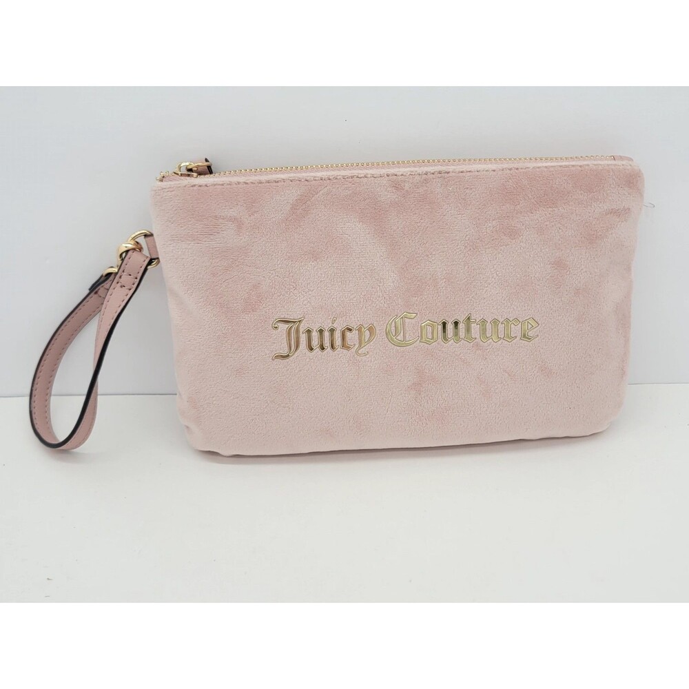 Juicy Couture Pink Plush Makeup Bag Cosmetic Pouch Travel Case New